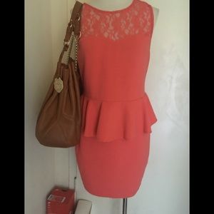 Coral Lace Dress